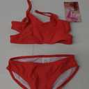 Kanu Surf Girls' Coral Reef Beach Sport Wrap Around Bikini 2-Piece Swimsuit (6, Solid Red)