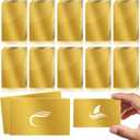weparmeety 100 Pcs Metal Engraving Blanks Aluminum Sheet Laser Engraving Business Card Multipurpose DIY Gift Cards 86 x 54 x 0.21 mm (Gold)