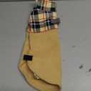 EXPAWLORER Fleece Dog Sweater - Classic Plaid Dog Jacket, Winter Coat Vest with 2 D-Rings for Leash, Pet Cold Weather Clothes, Sweatershirt for Boys or Girls (Beige)