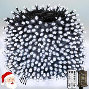 Voice Controlled Christmas Lights with Remote, 264 FT 800 LED String Lights Indoor Outdoor with 12 Modes 3 Timers, Dimmable Twinkle Light Plug in Waterproof for Xmas Tree Party Decor, Cool White