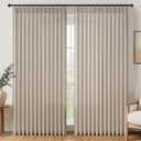Pinch Pleated Curtains 90 Inches Long 1 Panels Set,Natural Cream Semi Sheer Cotton Blend Fabric Aesthetic Advanced Curtain Drapes for Living Room Bedroom,72x90 inch Length