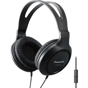 Panasonic Lightweight Over The Ear Wired Headphones with Microphone, Sound and XBS for Extra Bass, Long Cord, 3.5mm Jack for Phones and Laptops  RP-HT161M (Black) (4.1 x 7.2 x 7.6 inches (Pack of 1))