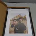 Heimlove 8x12 Aluminum Metal Frame, Black Photo Frame 6x8 with Mat or 8x12 Without Mat for Table Top Display and Wall Mounting, Wall Hook Hanging Hardware Included