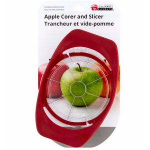 Apple Corer and Slicer with Stainless Steel Blade for Precision Cutting, Red, Pak of 2