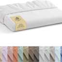 Linen Home 100% Cotton Percale Weave Fitted Sheet, King Size, White, 1 Deep Pocket Fitted Sheet, Fits Mattress Upto 16" Crisp and Cool Strong Bed Linen, 78"X80"+15"