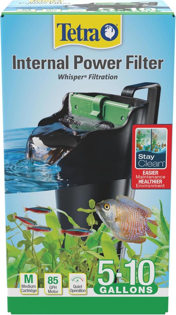 Tetra Whisper Internal Power Filter 5.10 Gallons, For aquariums, In-Tank Filtration, Black