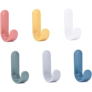 Adhesive Hooks Utility Wall Hooks Key Hooks for Wall Decorative Key Holder Rack Self Adhesive Wall Hooks for Towels, Hats, Shower, Kitchen, Living Room, Office(6 Pcs)