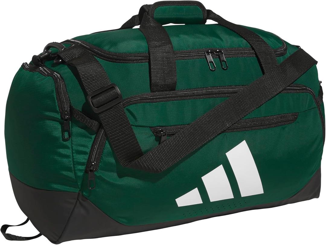 adidas Defender 5.0 Duffel, Durable Travel Gym Sports Bag for Men and Women, Team Dark Green, Medium (59L)