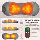 3-In-1 Update Rechargeable Electric Lumbar Support Pillow,Triple Fusion Back Massager With Heat,Vibration & Traction Triple Fusion Massager For Sciatica,Back Massager For Pain Relief Deep Tissue Bed