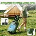 Veubew Portable Misting Fan with 30L Bucket, 30000mAh Rechargeable Battery Powered, 12Hrs Mist Rechargeable Fans, 4 Strong Winds, 4 Spray Mister, 3 Lighting Settings for Outdoor, Camping, Patios