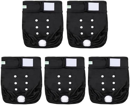 wegreeco Female Dog Diapers, Washable Reusable Pet Puppy Doggie Diapers for Small Medium Large Female Dogs in Heat Period, Doggy Period Panties X-Large, Black