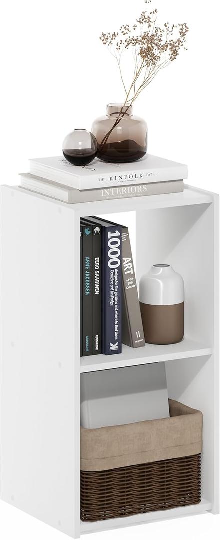 Furinno Pelli Cubic Storage Cabinet, 2x1, White, 2-Cube