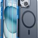 SUPFINE Magnetic for iPhone 15 Case, [Compatible with MagSafe] [15FT Military Grade Drop Protection] [2pcs Tempered Glass Screen+Camera Lens Protector] Heavy Duty Shockproof Phone Case, Deep Blue