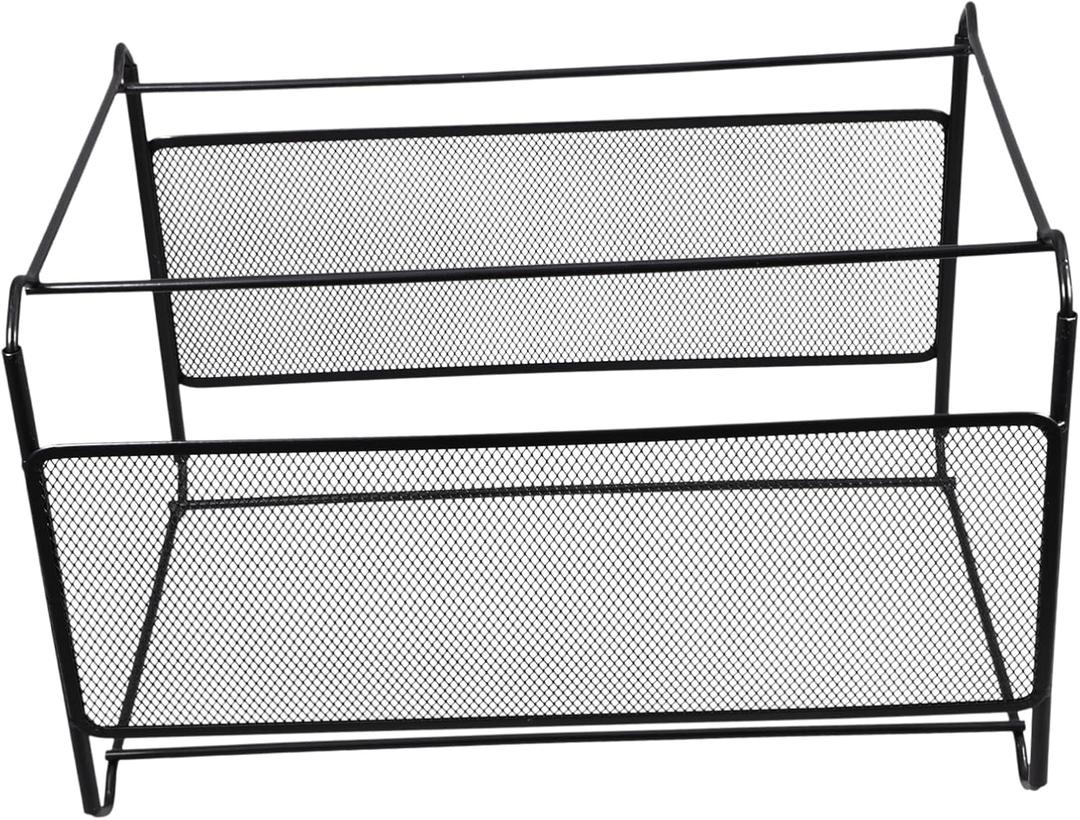 Housoutil File Racks for Desktop Document Holder Paper Organizer Mesh File Organizer Black