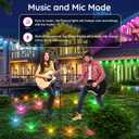 2 x RGB Outdoor Ground Lights, 200Ft Color Changing Pathway Lights with Remote & App Control, Waterproof Walkway Lighting, Wired for Garden Yard Lawn Patio Best for Holiday Party