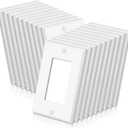 BESTTEN 20 Pack Receptacle Wall Plate, 1-Gang Standard Size Decorator Outlet and Switch Cover, Unbreakable Polycarbonate, H4.53 x W2.76, UL Listed, White