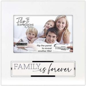 Malden International Designs 4x6 Family FlipIt Expressions White Picture Frame, (3591-46)