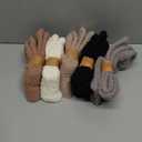 Women Fuzzy Slipper Socks Winter Microfiber Soft Cozy Plush Fluffy Socks Warm Comfy Thermal Home Sleeping Socks (Black/White/Grey/Khaki/Brown)