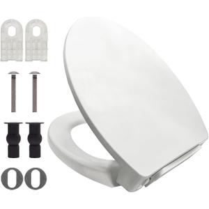 Soft Close Toilet Seat Elongated and Lid for TOTO SS114#01, Cotton White, Mounting Hardware included