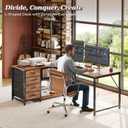 PRAISUN 53" L Shaped Desk with Power Outlets and USB-C Port, Reversible Computer Corner Office Desk with 4 Fabric Drawers and 2 Height-Adjustable Shelves, Large for Gaming Writing Study, Rustic Brown