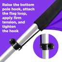 LookOurWay Feather Flag Pole Kit - 13 Feet Tall Swooper Flag Pole Kit with Rotating Ground Spike - Banner Flag Pole for 12ft Arc Shaped Outdoor Advertising Flags