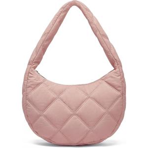 CORALDAISY Puffer Tote Bag for Women Lightweight Tote Bag with Zipper, Large Work Bag Quilted Travel Puffy Shoulder Handbag