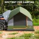 GoHimal SUV Tent for Camping, Waterproof PU3000mm Spacious Double Layer Design for 8 Person, Includes Rainfly and Storage Bag, 8FT L x 8FT W x 7.2FT H Green