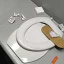 HIGHCRAFT Premium Elongated Toilet Seat with Slow-Close Design & Adjustable Hinges - Molded Wood Toilet Seat - Fits Standard Elongated Toilets - Oval Seat in White