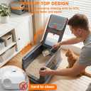 XLarge Stainless Steel Litter Box with Flip Top Lid, High Sided Enclosed Metal Cat Litter Pan, Dog Proof Odor Control Easy Clean, Includes Litter Mat&Scoop, Step Pedal, Carbon Filter, Gray-XL