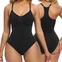 SHAPERX Bodysuit for Women Tummy Control Shapewear Racerback Seamless Body Shaper Tank Top (Black, 2XL)