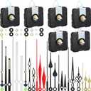 6 Pieces High Torque Clock Movements Long Shaft Clock Movement Mechanism with 8 Different Pairs of Repair Parts for Design Replacement Repairing Accessories