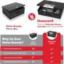 Honeywell Safes & Door Locks - Hideable Money Safe Box with Carry Handle - Fire Resistant Safe Document Box for Home - Metal Box with Digital Lock for Personal Items, Jewelry - 0.48-Cu - Black - 6110