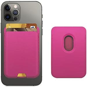 iLodn Magnetic Wallet Compatible with MagSafe for iPhone 17 16 15 14 13 12 Pro Max Air Plus Model, Mag 3 Safe Card Holder Stick on Accessories for Cell Phone & Case, Hot Pink
