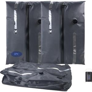 Vacuum Bags for Travel, Travel Vacuum Seal Bags for Clothing, Packing Cubes Compression with Pump, Space Saver, Luggage Bag Compression for Journey, Moving, Outdoor Travels (Large, Gray)