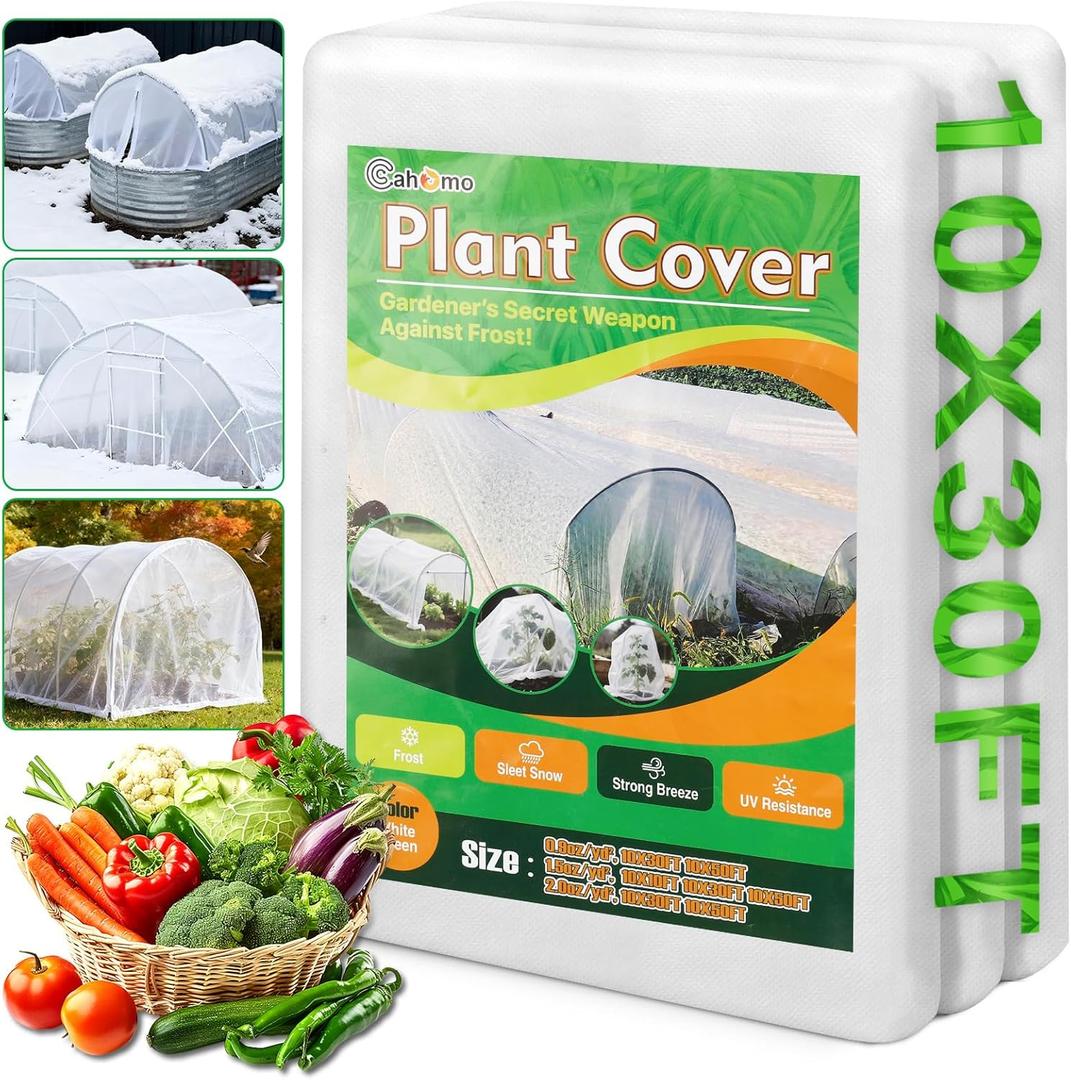 White Plant Covers Freeze Protection, 10 x 30 ft - 1.5 oz/yd Frost Cloths for Outdoor Plants, Tree Covers Freeze Protection, Winter Garden Blanket, Sun Cover for Plants for Greenhouse, Vegetables