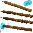 Natural Wood Bird Perch, 4 PCS Large Wooden Parrot Perches Bird Cage Standing Pole Grinding Paw Stick Birds Cage Accessories for Parakeet Budgies Conures