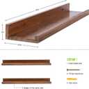 AZSKY Floating Nursery Book Shelves Light Fair Pale Walnut Rustic Picture Photo Ledge Shelves Wall Mounted Wooden Display Shelf for Bathroom Bedroom Kitchen 24 Inch Wall Shelves a Set of 2