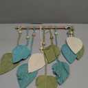 SnugLife Macrame Wall Hanging Leaves - Large Chic Feather Boho Decor, Handmade Yarn Woven Art Leaf Tapestry for Nursery, Bedroom, Living Room, 17 X 22 Inch (Green, Sage Green & Beige)