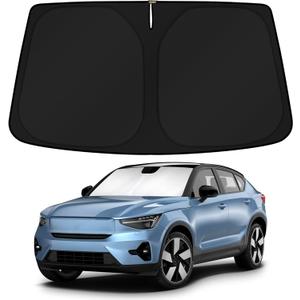 KUST Windshield Sun Shade for 2022-2025 Volvo C40 Recharge, Core, Plus, Ultimate SUV Accessories Custom Fit Sunshade Sun Visor Protector Foldable Blocks UV Rays Keep Your Car Cooler