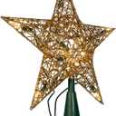 Kurt Adler 10-Light Gold Wire Treetop, 9-Inch