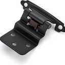 Ravinte 60 Packs (30 Pairs) 3/8" Inset Matte Black Cabinet Hinge, Self Closing Hinges for Kitchen/Bathroom/Furniture Cabinets & Doors. Decorative Hardware with Door Bumper.