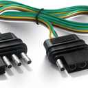 Trailer Wire Extension 4-Way 4 Pin Plug, 4 Wire 4-Flat Connector with Male & Female Plug 18 AWG 37 inch Hitch Light Trailer Wiring Harness Extender