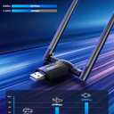 USB WiFi Adapter for Desktop PC - 1300Mbps Wi-Fi 5G 2.4G USB 3.0 Wireless Adapter with WiFi Antenna for Win11/10/7 WiFi Dongle for Desktop PC Laptop Internet Network Wi-Fi Card, Black