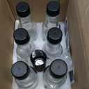 6Pcs 5oz Glass Bottle, Clear Woozy Bottles with Shrink Capsules,Empty Small Beverage Canning Bottles with Black Caps for Kitchen and Party (BLACK, 6)