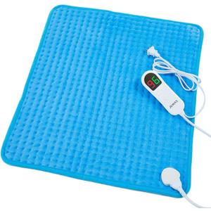 JKMAX Heating Pad for Back Pain & Cramps Relief -XXL Extra Large Heating Pads with Auto Shut Off 10 Heat Settings 6 Level Timer Machine Washable -Moist Heating Pad Electric Heating Pad(20"x 24" Blue) (20x24 Inch)