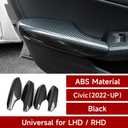 Car Inner Door Handle Armrest Cover Decals for 2022 2023 2024 2025 Honda Civic 11th Gen Accessories ABS Carbon Fiber Stickers