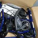 Medline Rollator Walker with Seat, Steel Rolling Walker with 6-inch Wheels Supports up to 350 lbs, Medical Walker, Blue