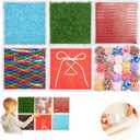 Sensory Wall Panel for Kids | 6 Pcs Sensory Squares | Sensory Tiles for Wall and Floor | Sensory Mats | Sensory Room Must Haves | Equipment for Sensory Needs | Sequin Flip Board | Set 1