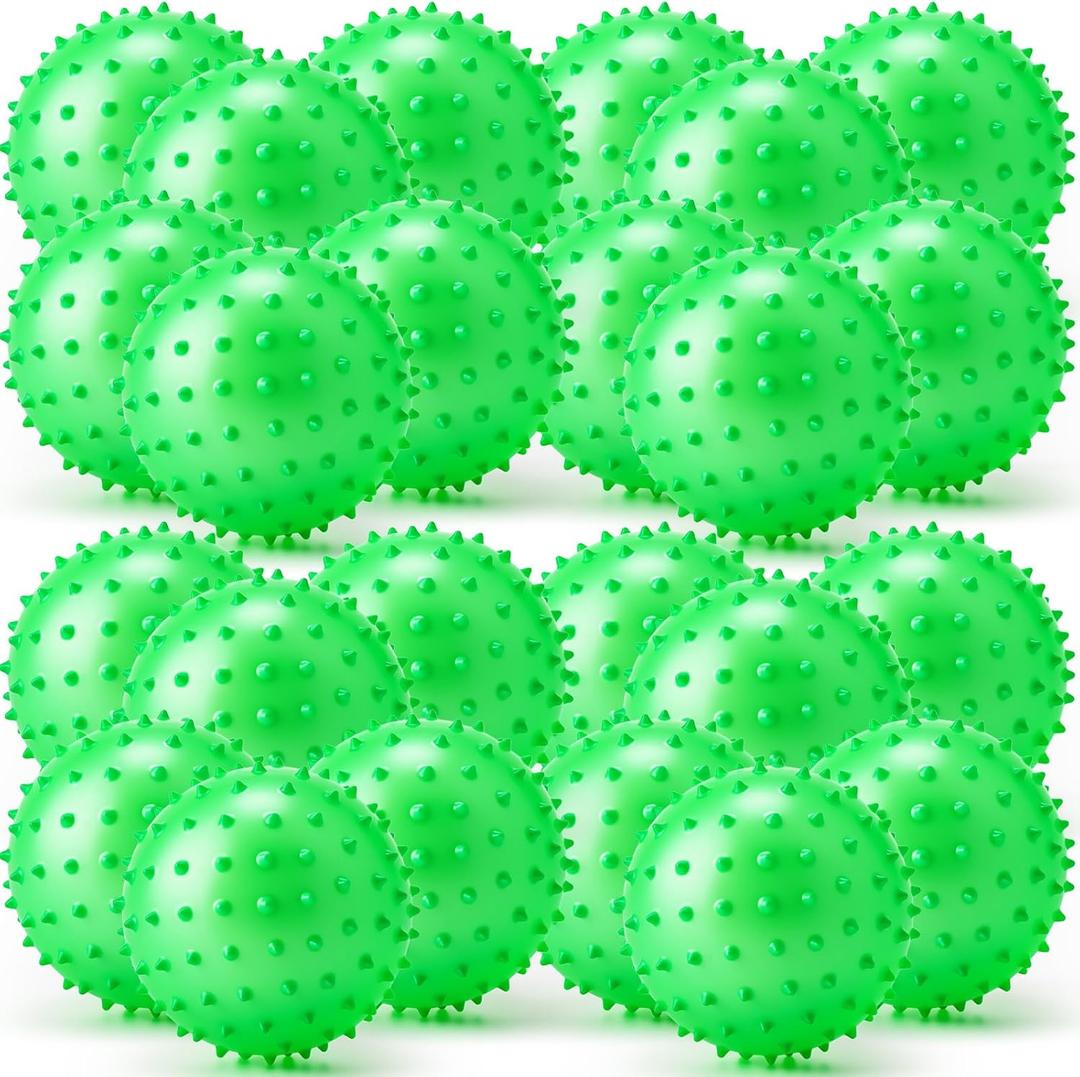 Jerify Knobby Balls Bouncy Spiky Sensory Ball Bulk Soft Inflatable Massage Stress Plastic Toy for School Party Play Indoor Outdoor