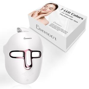 EVFOFO Red Light Therapy Mask for Face, 7 Colors LED Face Mask Light Therapy At Home, Led Face Mask Light Therapy-White